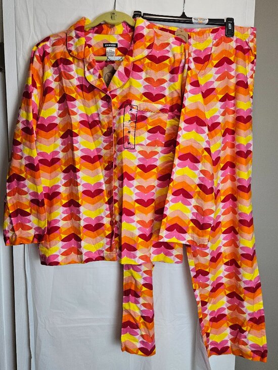 Joe Boxer Other - Joe Boxer Multicolor Heart Flannel Pajama Set – Size M – New Without Tags